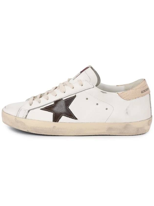 Superstar Brown Tab Classic Leather Low Top Sneakers White - GOLDEN GOOSE - BALAAN 5