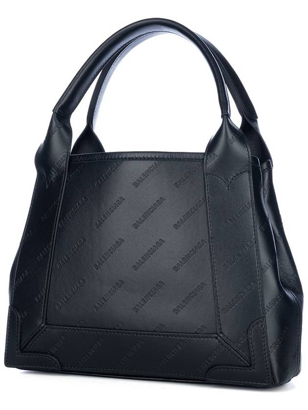 Navy XS Embossed Logo Tote Bag Black - BALENCIAGA - BALAAN 3