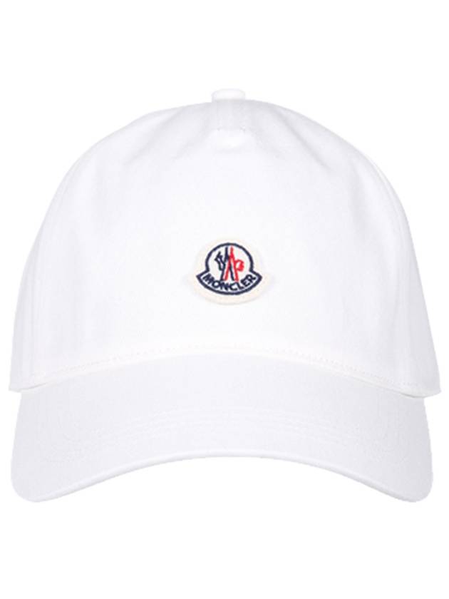 Logo Patch Cotton Ball Cap Snow White - MONCLER - BALAAN.