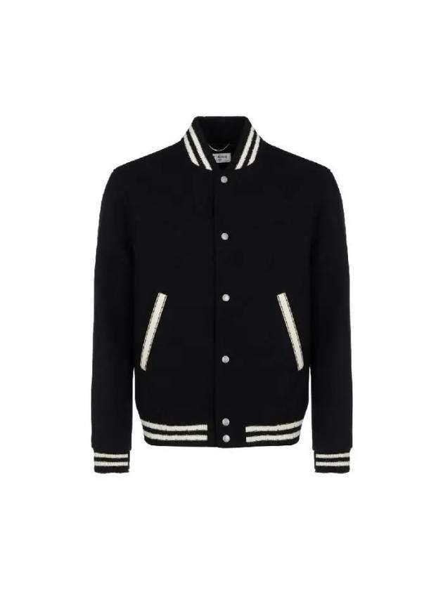 Teddy Wool Bomber Jacket  Black - SAINT LAURENT - BALAAN 2