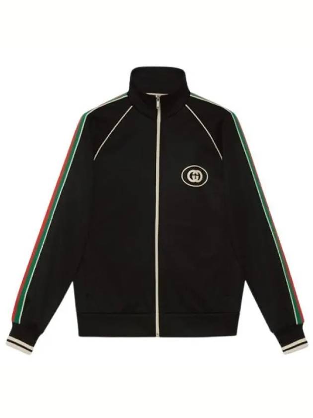 Interlocking G Technical Jersey Zip-up Jacket Black - GUCCI - BALAAN 2