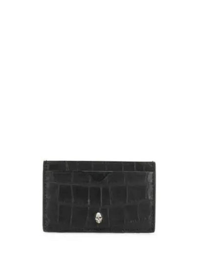 Embossed Croc Card Wallet Black - ALEXANDER MCQUEEN - BALAAN 2