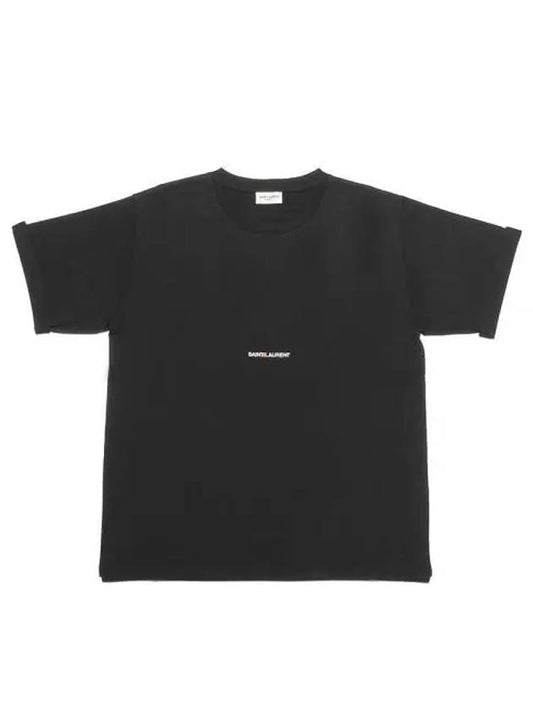 Rive Gauche Short Sleeve T-Shirt Black - SAINT LAURENT - BALAAN 2