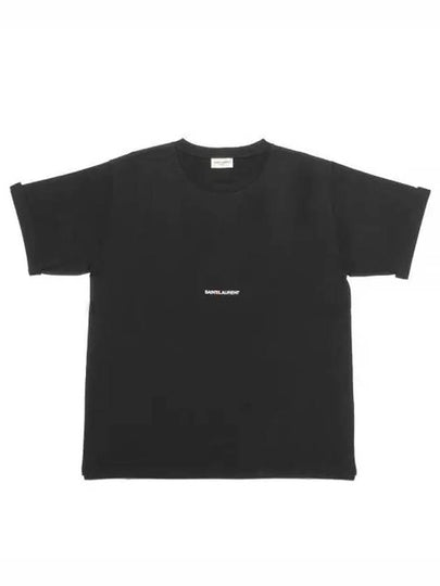 Rive Gauche Short Sleeve T-Shirt Black - SAINT LAURENT - BALAAN 2