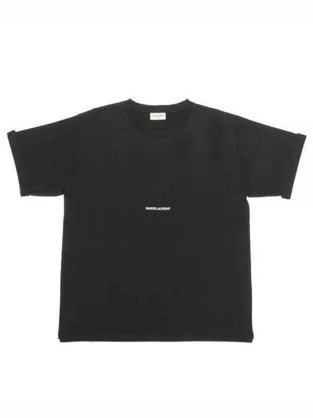 Rive Gauche Short Sleeve T-Shirt Black - SAINT LAURENT - BALAAN 2