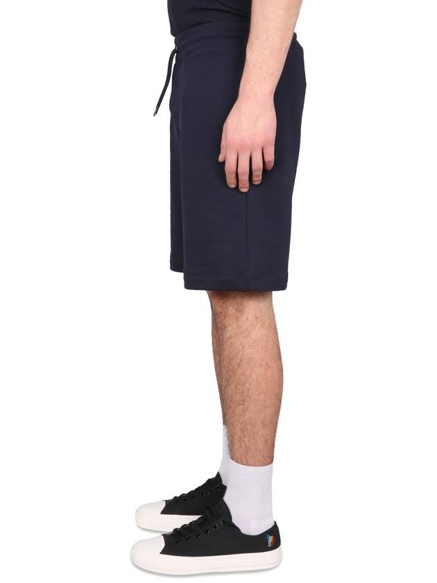 Zebra Logo Cotton Sweat Shorts Navy - PAUL SMITH - BALAAN 4