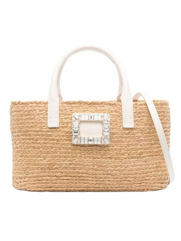 Women's VIVSKATE Straw Small Tote Bag Beige - ROGER VIVIER - BALAAN 1