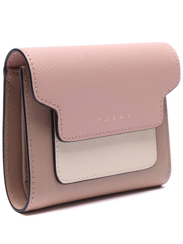 Saffiano Tri-Fold Half Wallet Pink - MARNI - BALAAN 4