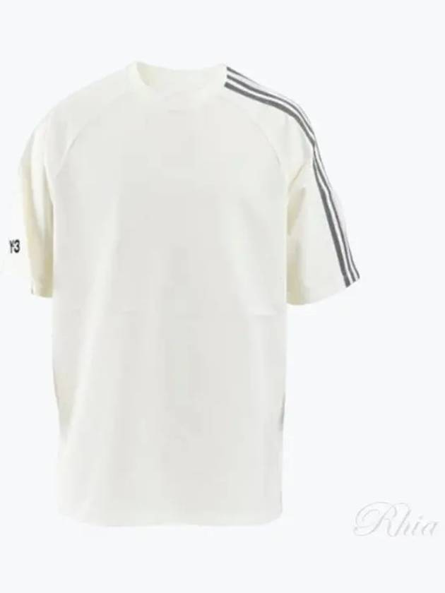 3 Stripe Short Sleeve T-Shirt Off White - Y-3 - BALAAN 2