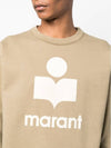 Mikoy Logo Cotton Sweatshirt Moss Green - ISABEL MARANT - BALAAN 5