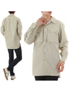 Men's Military Long Sleeve Shirt Beige - LEMAIRE - BALAAN.