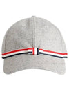 Bow Grosgrain Wool Flannel Ball Cap Light Grey - THOM BROWNE - BALAAN 2