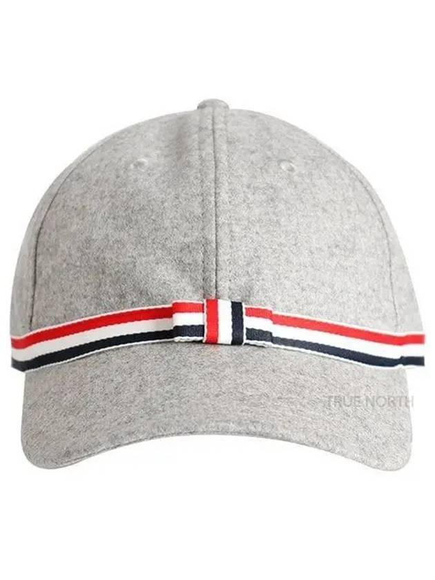 Bow Grosgrain Wool Flannel Ball Cap Light Grey - THOM BROWNE - BALAAN 2