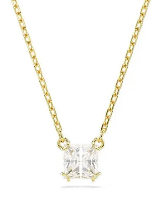 Stilla Crystal Pendant Square Cut Necklace Gold - SWAROVSKI - BALAAN 2