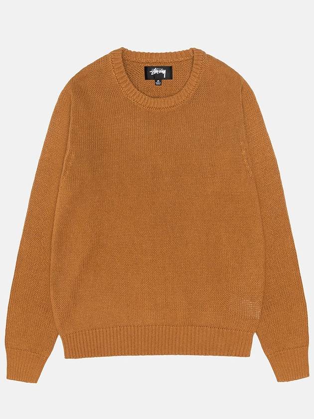 Surfman Icon Cotton Linen Crew Neck Brown - STUSSY - BALAAN 3