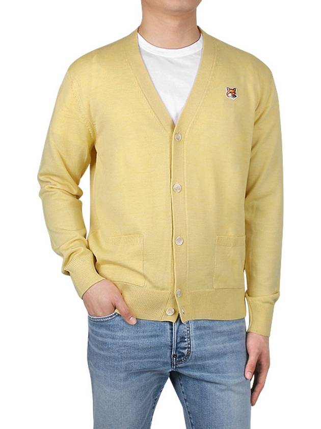 Fox Head Patch Classic Cardigan Soft Yellow - MAISON KITSUNE - BALAAN 2