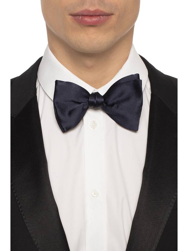 Lanvin Silk Bow Tie, Men's, Navy Blue - LANVIN - BALAAN 2