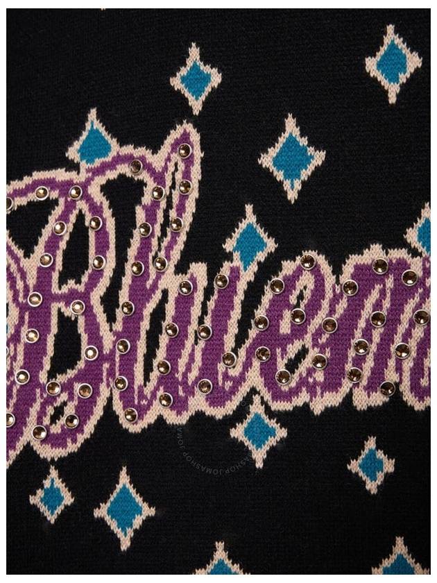 Bluemarble Jacquard Rhinestoned Hooded Jumper Size Small - BLUEMARBLE - BALAAN 3