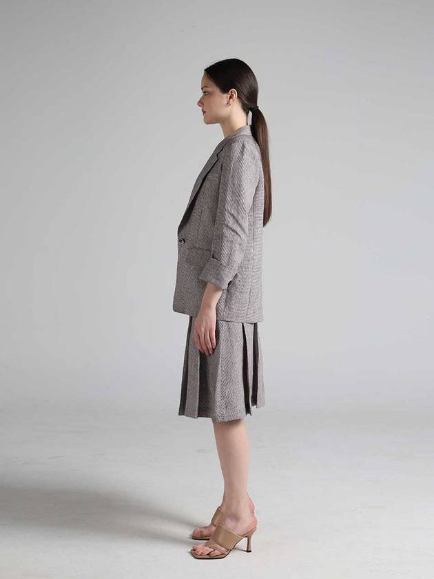 Three Tone Linen Pleated Skirt Grey - RS9SEOUL - BALAAN 4