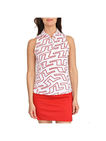 Women's Dena Print Sleeveless Red White - J.LINDEBERG - BALAAN 1