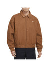 Solo Swoosh Wool Varsity Bomber Jacket Light British Tan - NIKE - BALAAN 1