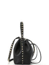 Rockstud Logo Leather Bucket Bag Black - VALENTINO - BALAAN 3