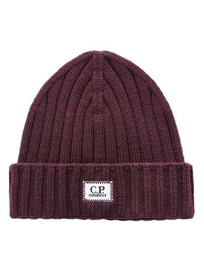 17CMAC120A 005509A 790 Logo Merino Wool Beanie - CP COMPANY - BALAAN 2