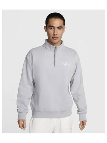 Quarter Zip Sweatshirt Wolf Grey - NIKE - BALAAN 1