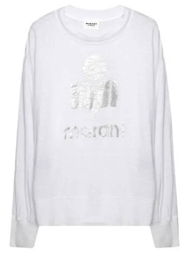 Klowia Logo Print Linen Sweatshirt White - ISABEL MARANT - BALAAN 2