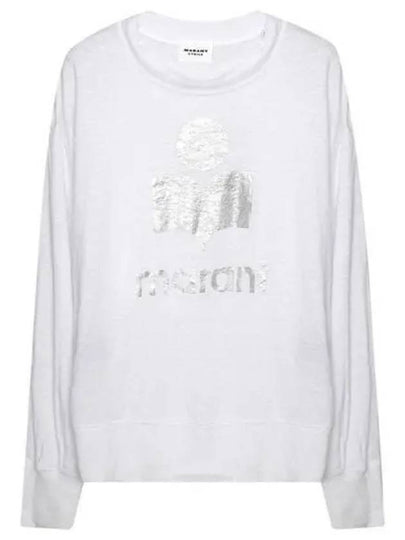 Klowia Logo Print Linen Sweatshirt White - ISABEL MARANT - BALAAN 2