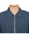 Textured Striped Cotton Bomber Jacket Blue - THOM BROWNE - BALAAN 7