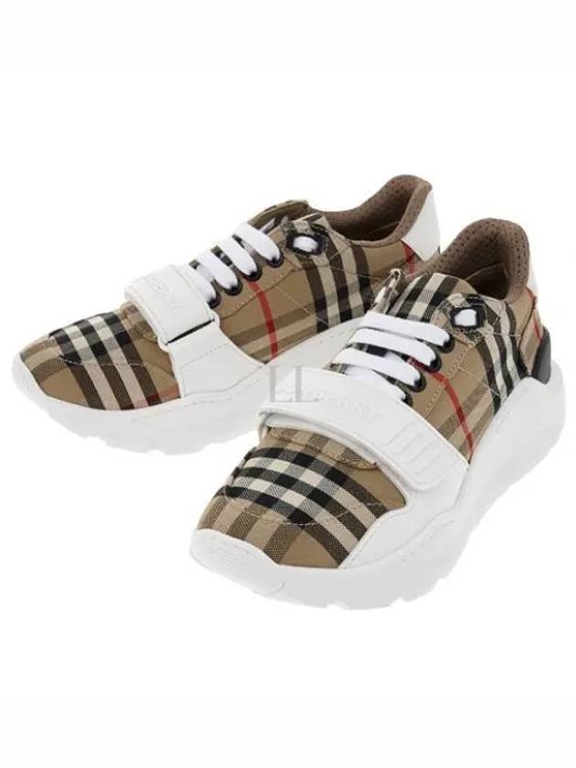 Vintage Check And Leather Sneakers White Archive Beige - BURBERRY - BALAAN 2