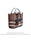 Checked Freya Leather Mini Tote Bag Brown - BURBERRY - BALAAN 3