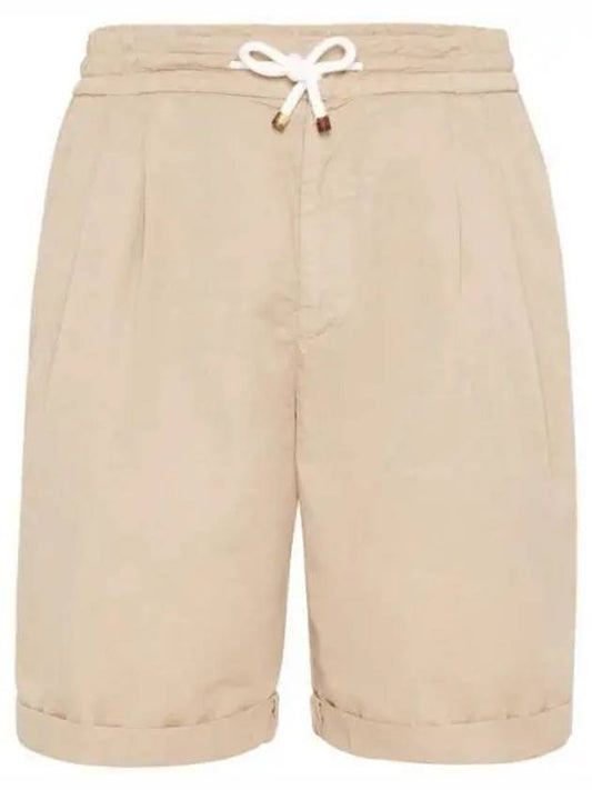 Drawstring Waist Bermuda Shorts Beige - BRUNELLO CUCINELLI - BALAAN 2