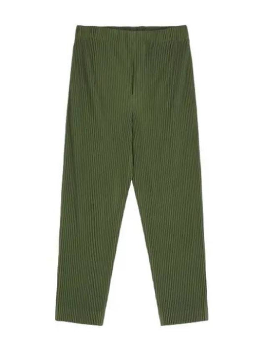 Straight gusset pleated pants olive green - ISSEY MIYAKE - BALAAN 1