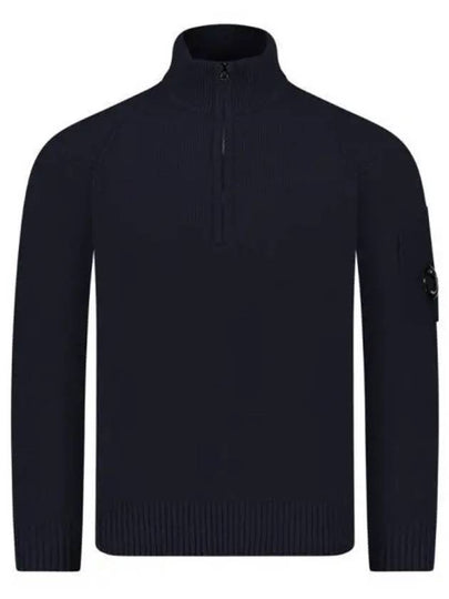 Lambswool GRS Half Zip-Up Knit Top Navy - CP COMPANY - BALAAN 2