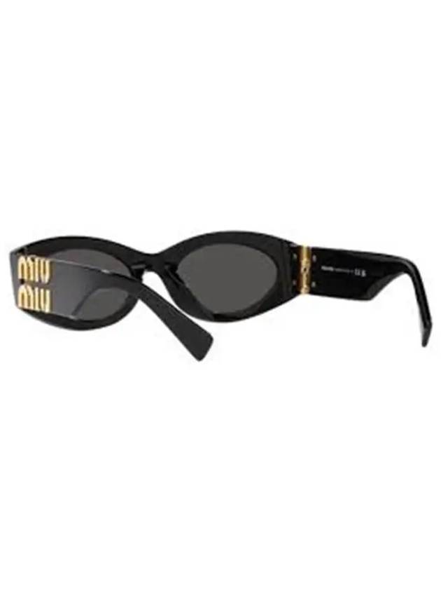 Logo Temple Oval Frame Women s Sunglasses Black 0MU 11WS 1AB5S0 - MIU MIU - BALAAN 4