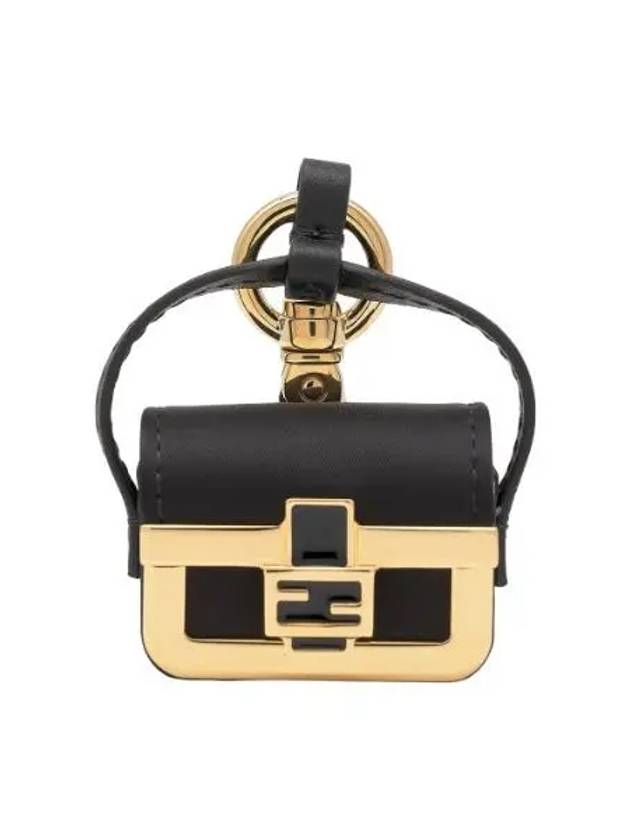 Unisex Pico Baguette Charm Keyring Black Key Holder - FENDI - BALAAN 1