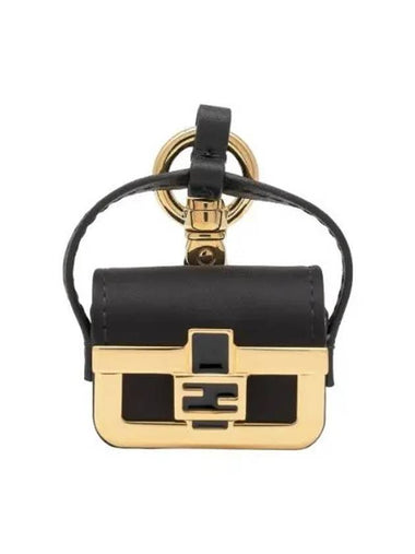 Unisex Pico Baguette Charm Keyring Black - FENDI - BALAAN 1