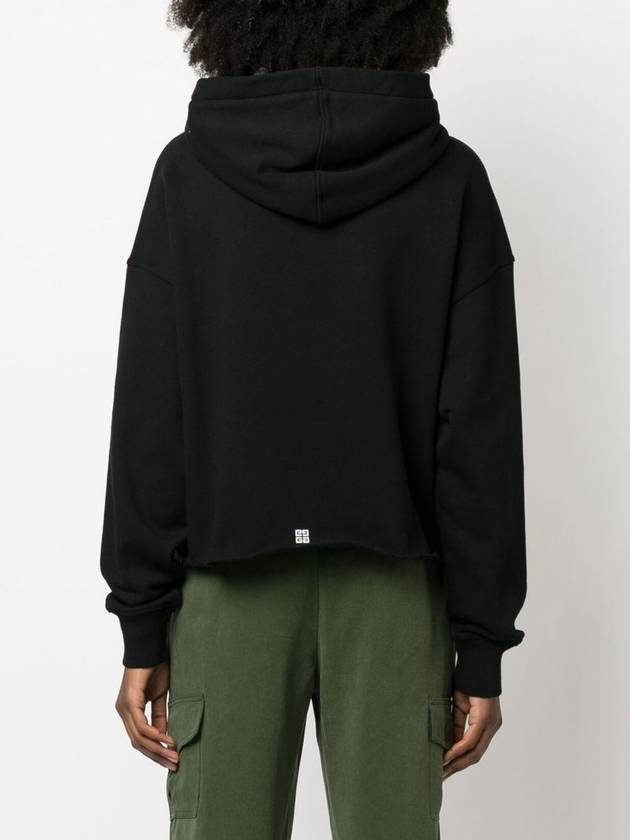 Women's Archetype Crop Fleece Hoodie Black - GIVENCHY - BALAAN 5