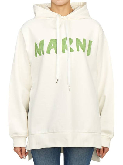 Logo Print Cotton Hooded Top White - MARNI - BALAAN 2