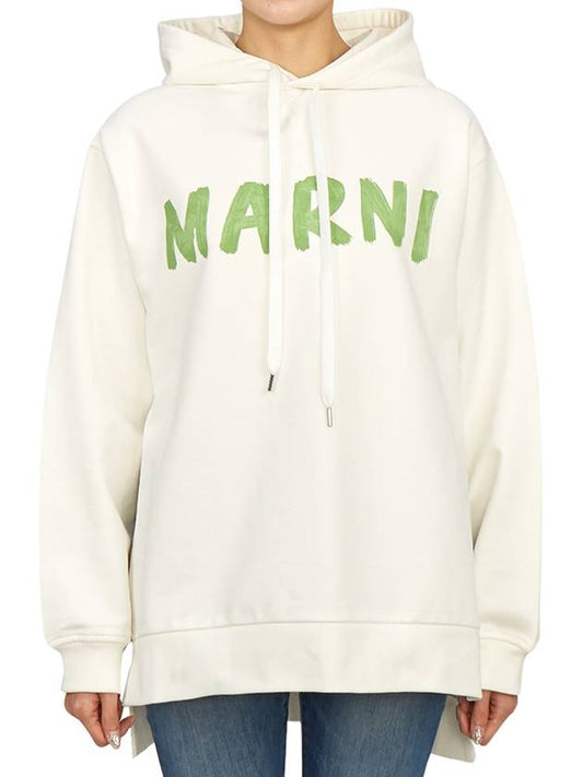 Logo Print Cotton Hooded Top White - MARNI - BALAAN 2