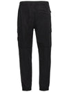 Stretch Cotton Wool Satin Straight Pants Black - STONE ISLAND - BALAAN 3