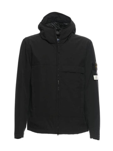 Men's Soft Shell Pure Insulation Technology Primaloft Hooded Jacket Black - STONE ISLAND - BALAAN 1