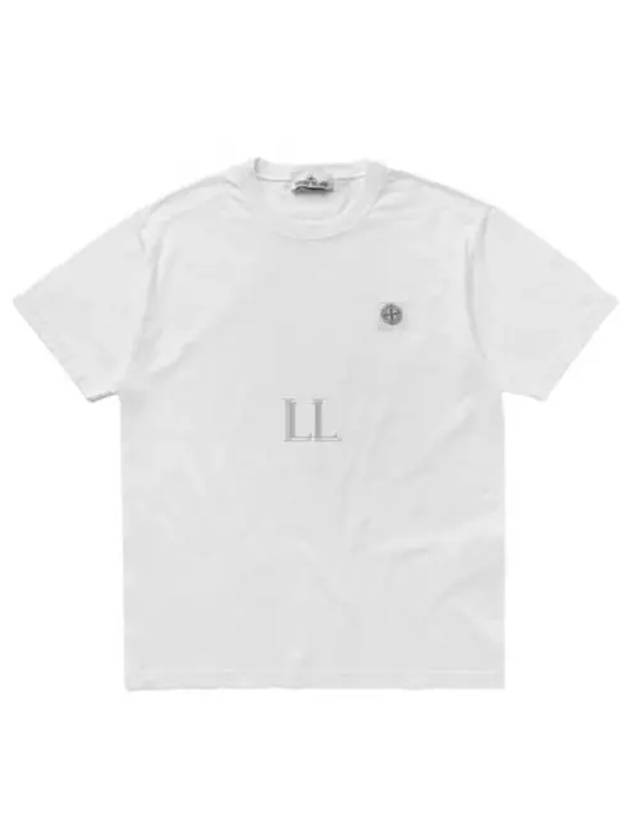 Organic Cotton Short Sleeve T-Shirt White - STONE ISLAND - BALAAN 2