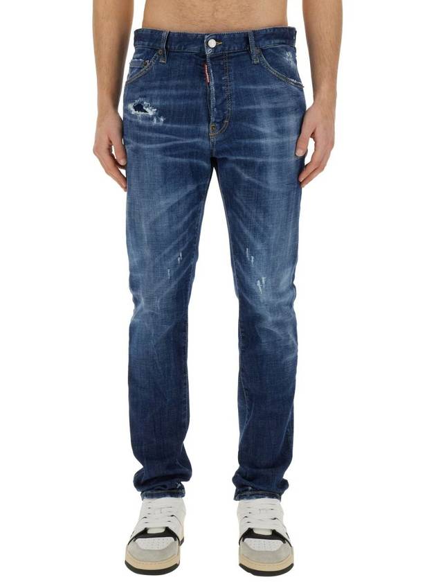 Denim Straight Pants S71LB1356 S30872 470 BLUE - DSQUARED2 - BALAAN 2