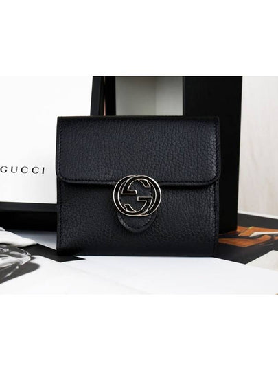 GG Interlocking Half Wallet Black - GUCCI - BALAAN 2