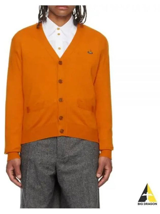 Embroidery Logo Fine Wool Cardigan Orange - VIVIENNE WESTWOOD - BALAAN 2