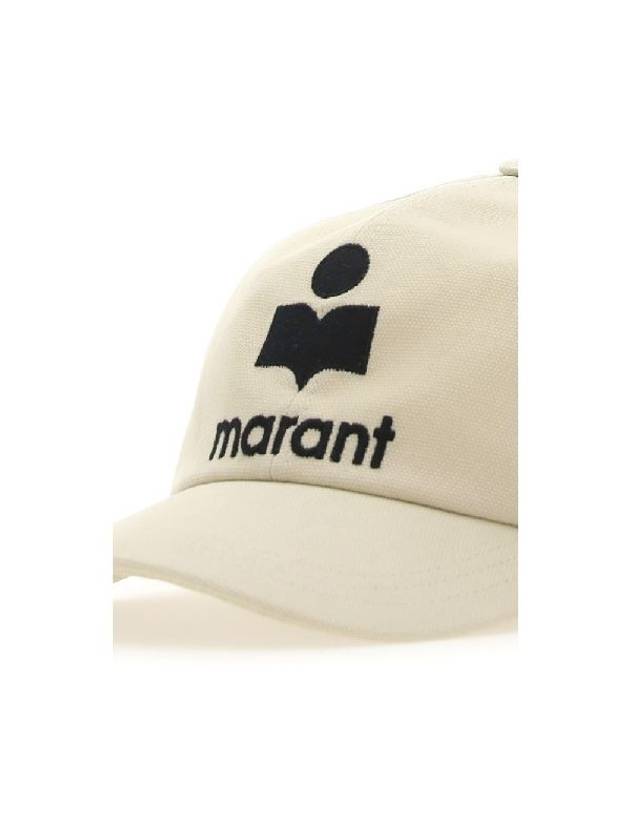 Tyron Logo Cotton Ball Cap Ecru - ISABEL MARANT - BALAAN 3