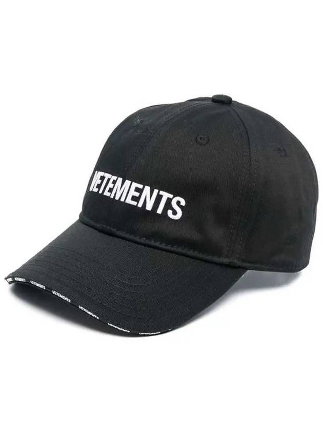 logo embroidered classic ball cap black - VETEMENTS - BALAAN.